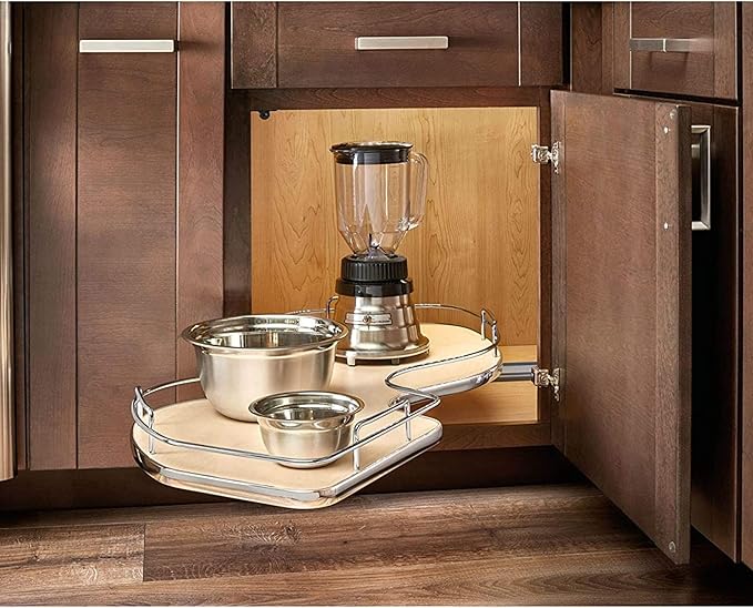 Rev-A-Shelf Maple Single-Tier Cloud Optimizer for 15" Left Opening/Blind Right Corner Cabinets