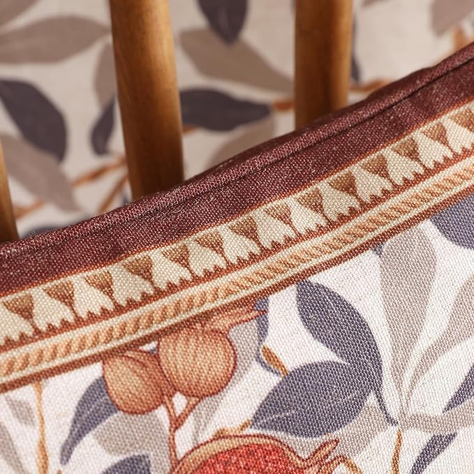 patdrea Designer Throw Pillow Covers Set of 2,Orange Farmhouse Rustic Linen with Pomegranate Fruit Pattern Pillow Covers,Decorative Square Pillowcases Cushion for Bed Living Room Outdoor,18"x18"