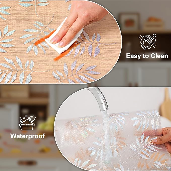 Cooyes Shelf Liner – Premium Non-Adhesive Cabinet & Drawer Liner for Kitchen – Waterproof Shelf Paper with Modern Pattern – Durable EVA Cabinet Mat – Easy to Cut （24" W x 240" L）