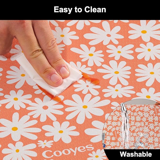 Cooyes Shelf Liner – Premium Non-Adhesive Cabinet & Drawer Liner for Kitchen – Waterproof Shelf Paper with Modern Pattern – Durable EVA Cabinet Mat – Easy to Cut （24" W x 120" L）