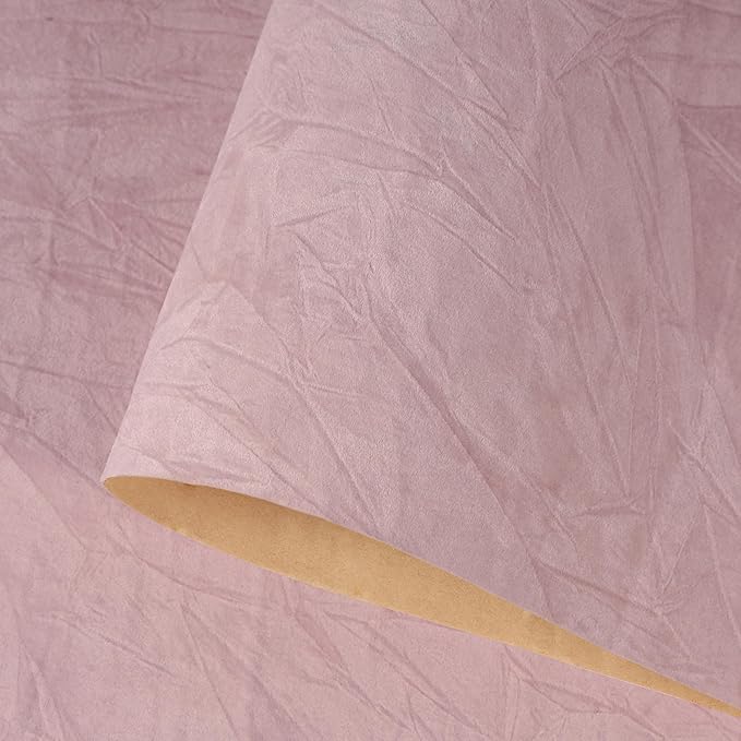CRE8TIVE Self Adhesive Velvet Flocking Liner Blush Pink Crinkle Crushed Felt Drawer Liners for Girls Bedroom Dresser Jewelry Box 12"x80" Velvet Peel and Stick Wallpaper Fabric Felt Sheets for Crafts