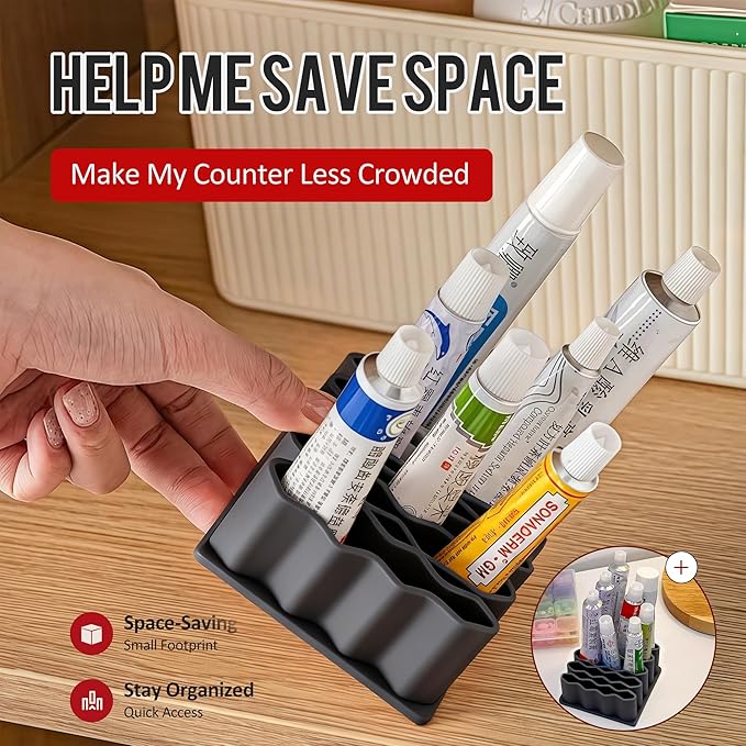 Li & Zhao Ointment Organizer Storage Holder - Makeup Brush Holder Wave Design Pencil Holder Desk Organizer for Ointment Tubes,Makeup Brushes,Pencil Suitable for Office,Home,Classroom,School