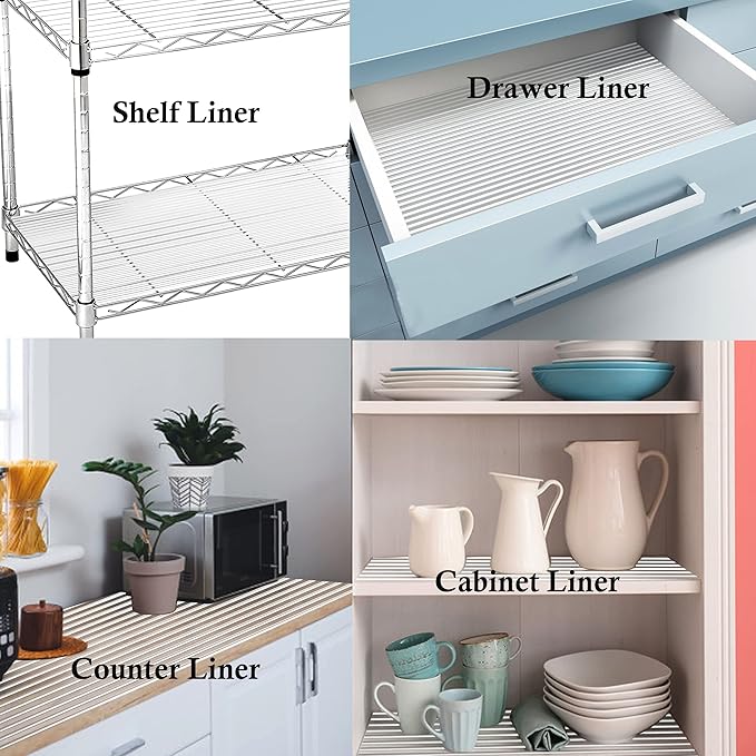 Shelf Liners for Kitchen Cabinets 18 Inch Wide X 20 Ft Non Adhesive Cabinet Drawer Liners Non Slip Clear Waterproof Shelves Liners for Refrigerator Closet Cupboard Pantry Mat Kitchen Bathroom