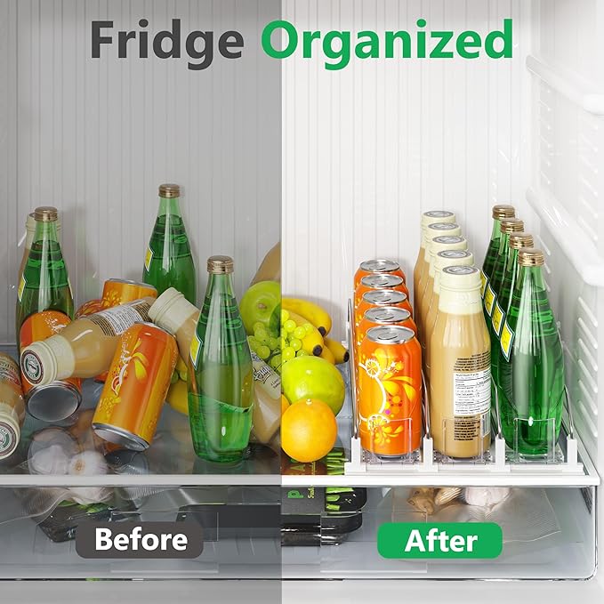 Automatic Drink Organizer for Fridge, 12-20oz Drink Dispenser for Fridge, Soda Can Organizer for Refrigerator Holds up to 15 Cans
