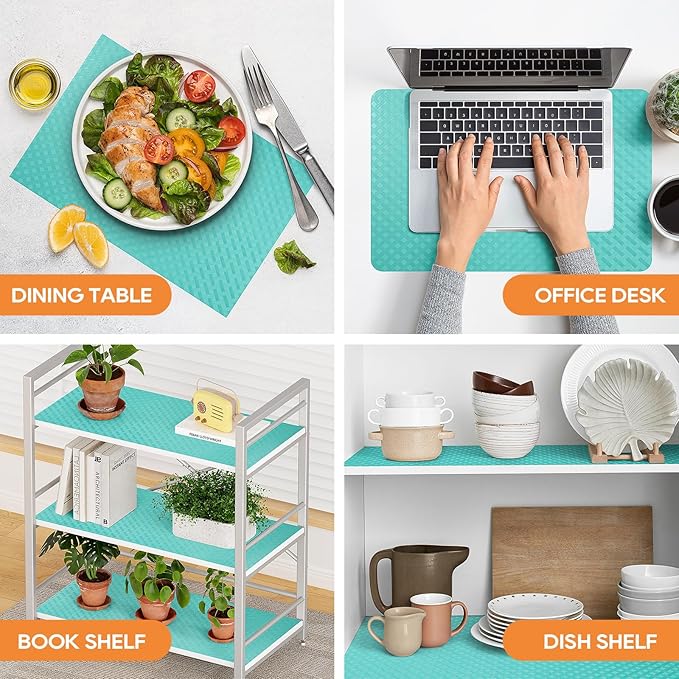 StaHom Fridge Liner Shelf Liners for Kitchen Cabinet Refrigerator Liners Waterproof & Oil-Proof Kitchen Cupboard Liner Non Adhesive Drawer Mats EVA Material for Shelves 11.8 x 59 Inches