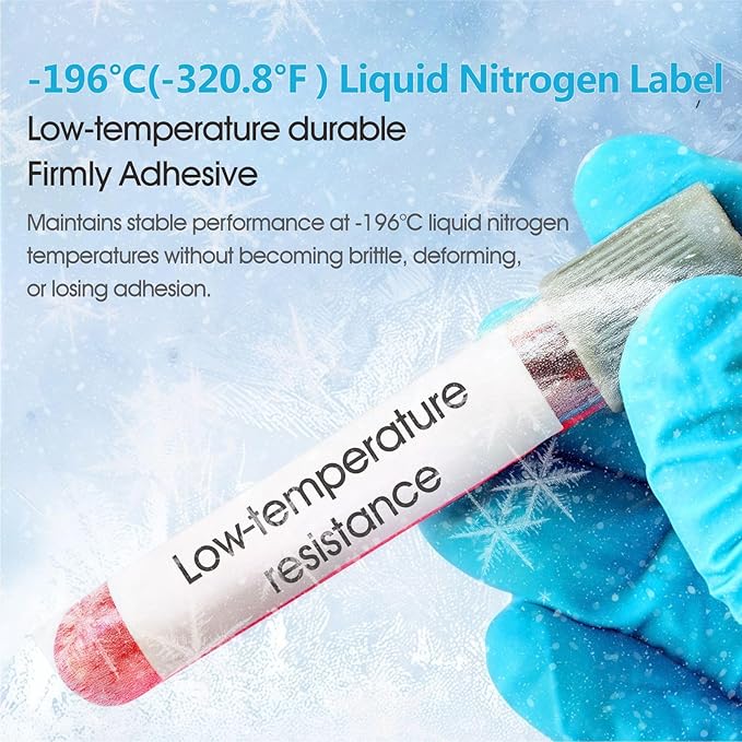 Cryogenic Freezer Labels for Test Tubes – Liquid Nitrogen Resistant Lab Sample ID Stickers, Waterproof Adhesive, 1000 Pcs