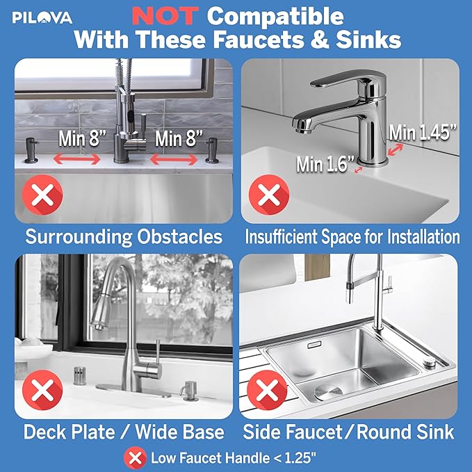 Pilova Premium Kitchen Sink Splash Guard - [16" x 5.7"] Silicone Sink Mat with Secure Clip, 10° Slope Silicone Faucet Mat for Kitchen Sink, Splash Guard Behind Faucet, Non-Slip Secure Fit