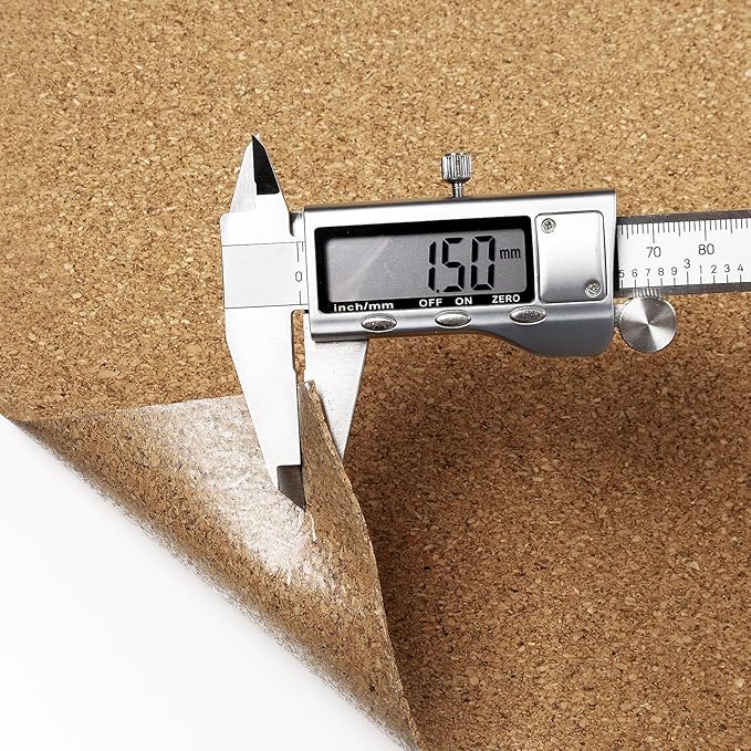 LaCheery Multi-Purpose Cork Roll with Adhesive Backing Natural Cork Shelf Liner 79x12 Inch 1.5mm Thick Small Sheet Mat for Wall Kitchen Cabinets Drawer Liners DIY Crafts Bulletin Board Roll Home Decor