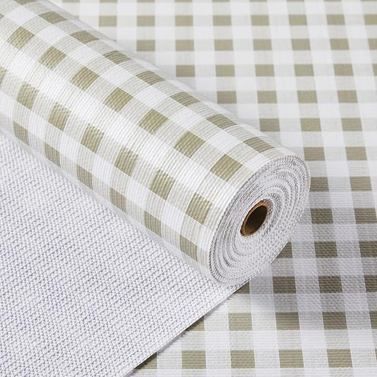 MIAONET Shelf Liner for Kitchen Cabinets 12" x 240" Non-Adhesive Non-Slip Drawer Liners for Dresser, Waterproof Washable Paper, Durable Protector Mat for Pantry Shelves Cupboards, Green Plaid