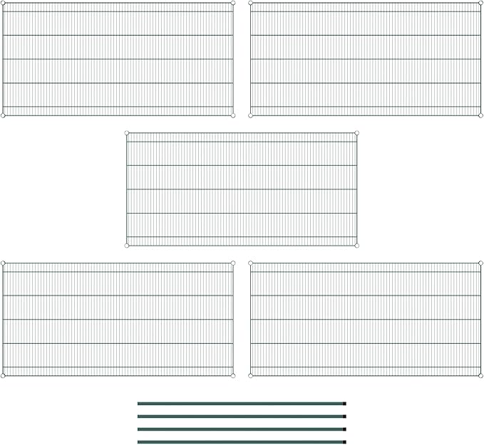 Commercial NSF Listed Green Epoxy Stationary Wire Shelving Kit 36" x 72" x 64", with 5 Shelves Perfect for Warehouse, Walk-in Refrigerator, Freezer, Grocery Store, Restaurant, Dishroom