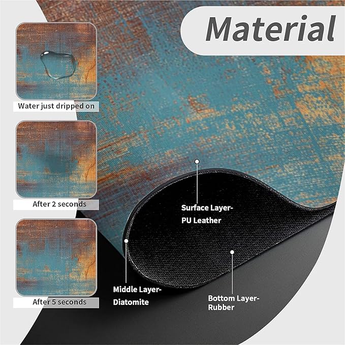 Kitchen Sink Splash Guard，Abstract grunge Faucet Mat Sink Gadgets-Super Absorbent Fast Drying Mat Drip Catcher for Kitchen, Bathroom,Sink Mat, Dish Drying Mat, Bathroom(15" X 5.5" )