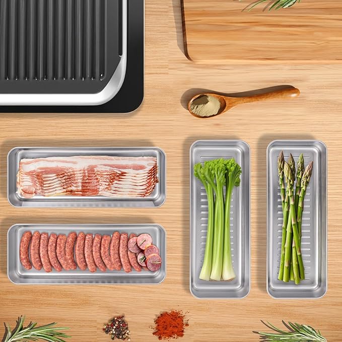 Verveia Bacon Container for Refrigerator, 304 Stainless Steel Sealed Food Storage Container with Silicone-Sealed and Air Vent ，Safe Deli Containers SealPro Bacon Box