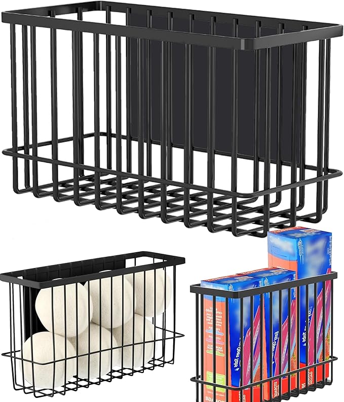 Buyyyit Magnetic Basket Fridge Lint Bin Dryer Ball Holder Laundry Room Organization Home Storage for Class Office School