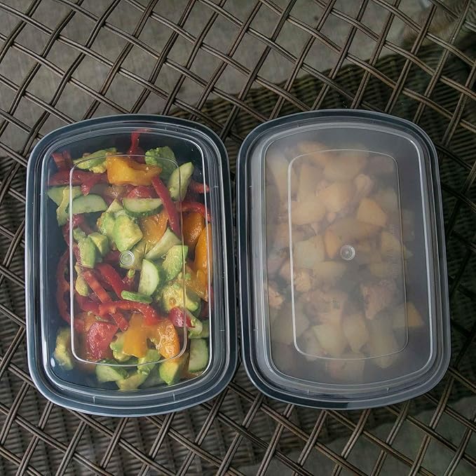 SafeWare Meal Prep Container Reusable with Lids [25 Set] 24oz. Ideal-Food Prep Containers, Food Storage Bento Box, Portion Control | Stackable | Microwave | Dishwasher | Freezer Safe