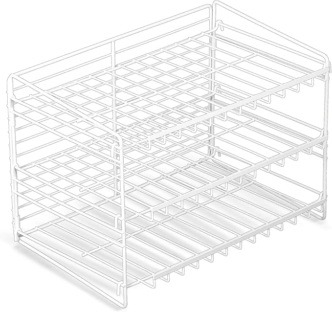Space-Saving 3-Tier Can Dispenser Rack, Durable Powder Coated Steel Can Organizer, White - For Kitchen Pantry Refrigerator Cabinet, Holds Soda Beer Cans