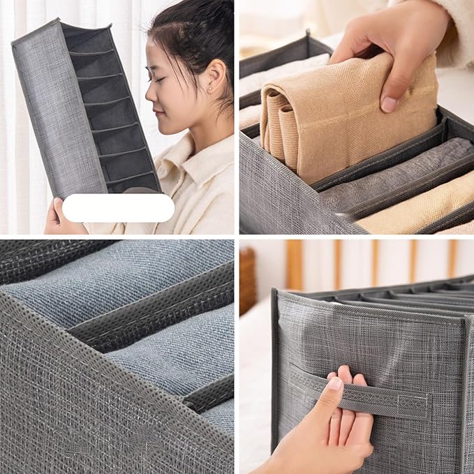 Clothing Storage Box Non Woven Fabric Drawer Design Divider Compartments Space Saving For Underwear Socks Pants Ties Scarves