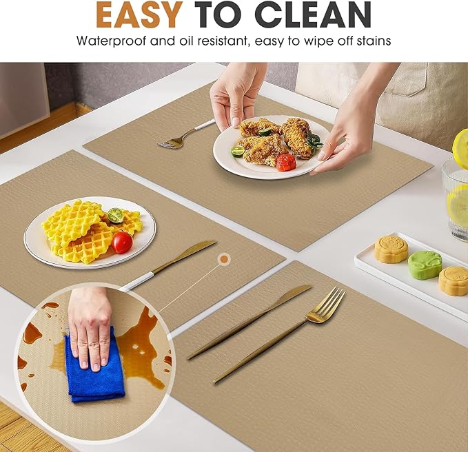 ALIUNI Drawer and Shelf Liner, Non-Slip Kitchen Cabinet Liners Non-Adhesive Thick Strong Grip Waterproof Washable Mats Protect Dresser Shelves Cupboard Bathroom Cabinets, Beige, 24 in X 30 FT