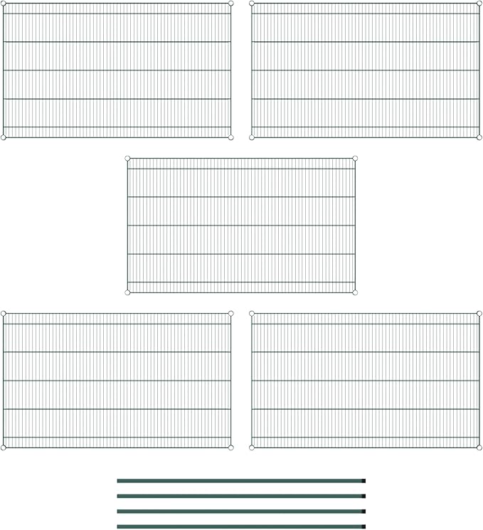 Commercial NSF Listed Green Epoxy Stationary Wire Shelving Kit 36" x 60" x 64", with 5 Shelves Perfect for Warehouse, Walk-in Refrigerator, Freezer, Grocery Store, Restaurant, Dishroom