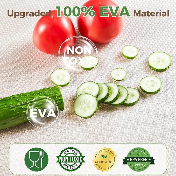 ALIUNI 100% EVA Shelf Liner for Kitchen Cabinet, 12" x 360" Drawer Liners Non Adhesive Non Slip Waterproof Plastic Paper, Dresser Pantry Bathroom Refrigerator Protector, Clear