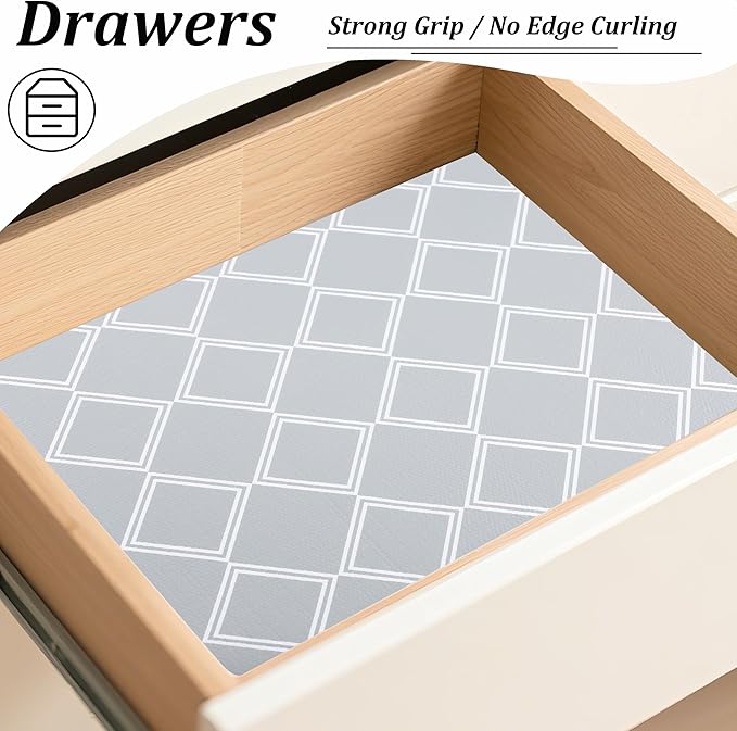 Drawer Liners for Kitchen Cabinets Non Adhesive Shelf Liner 15 Inch X 20 Ft Cabinet Liner Waterproof Dresser Drawer Liner Non Slip Shelf Paper for Kitchen Bathroom Closet Refrigerator Cupboard Pantry