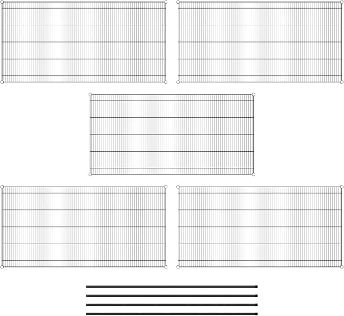 Commercial NSF Listed Black Epoxy Stationary Wire Shelving Kit 36" x 72" x 74", with 5 Shelves Perfect for Warehouse, Walk-in Refrigerator, Freezer, Grocery Store, Restaurant, Dishroom
