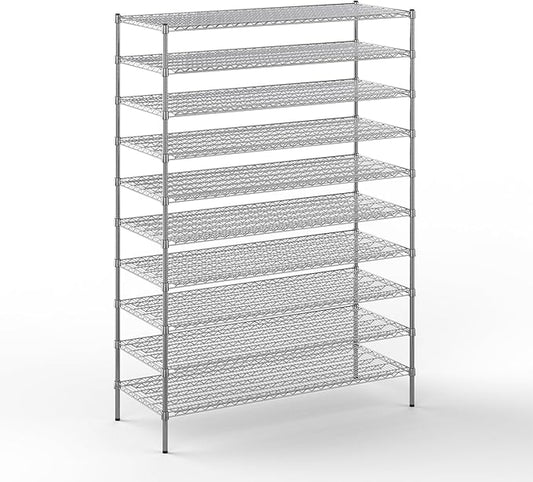 24" Deep x 60" Wide x 86" Height Wire Shelving Kit | 10-Tier | NSF Commercial Storage Rack Unit