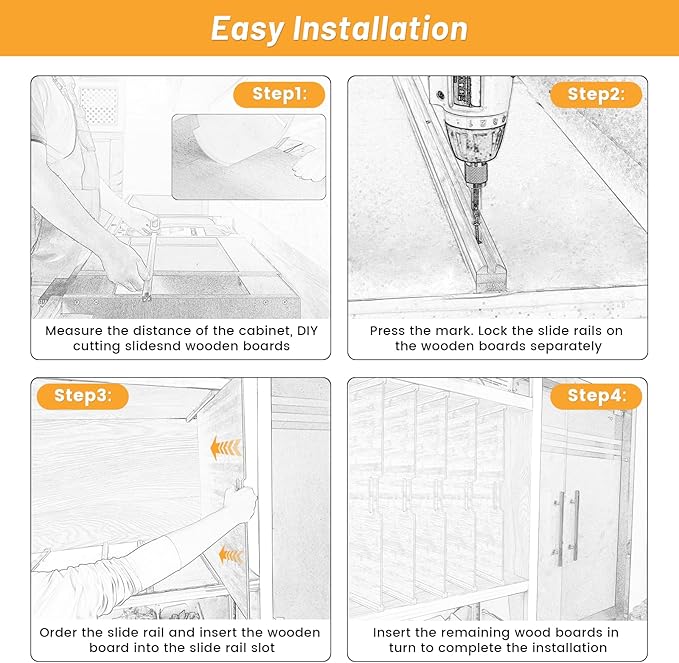 6 Pieces Wood Cabinet Dividers for Baking Sheets,DIY Kitchen Cabinet Dividers with 12 Slideways&36 Screws,Easy Install&Clean,Wood Tray Dividers for Cabinets, Kitchen,Utility Rooms, Bathrooms