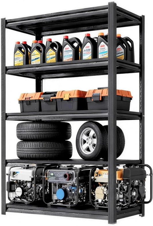 Garage Shelving, Heavy Duty 5-Tier Adjustable Storage Rack, Steel Shelving,3000 lbs Capacity, Industrial Shelves for Heavy Tools and Equipment (5-Tier 72" H x 36" W x 18" D)
