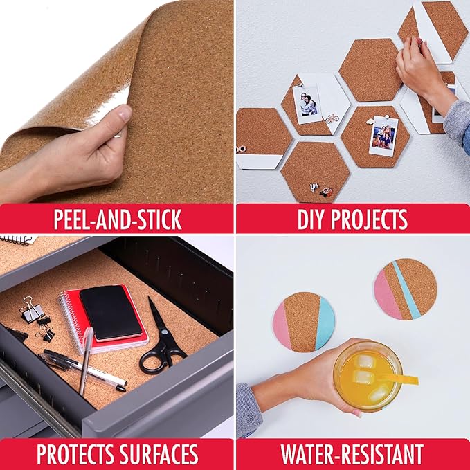 Con-Tact Brand Cork Roll, Self-Adhesive, 12" x 4'
