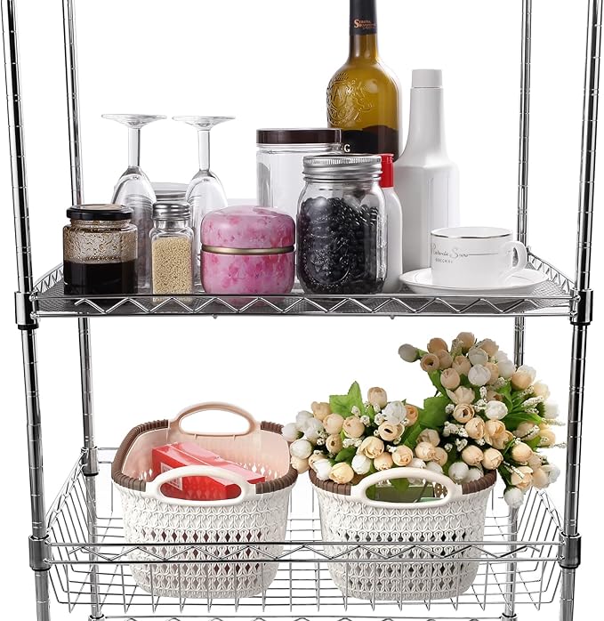 AMZABBY Wire Shelf Liner 14x197'' Clear Shelf Liner Kitchen,Cabinets,Drawer Liner, Cupboard, Under Sink, Pantry,Non-Adhesive Liner,Stain-Proof Shelf,1.2mm Thicken/Waterproof/Anti-Slip Liners