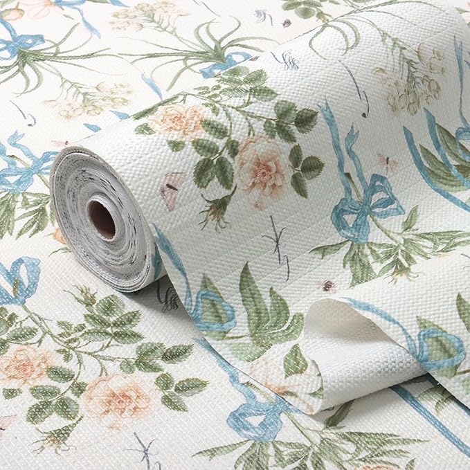 Drawer and Shelf Liner for Kitchen Cabinets Non Adhesive Cabinet Liners Floral Shelf Liners Strong Grip Non-Slip Drawer Liner Waterproof Easy to Clean Cupboard Shelves Dresser Liner 15.7IN x 10FT