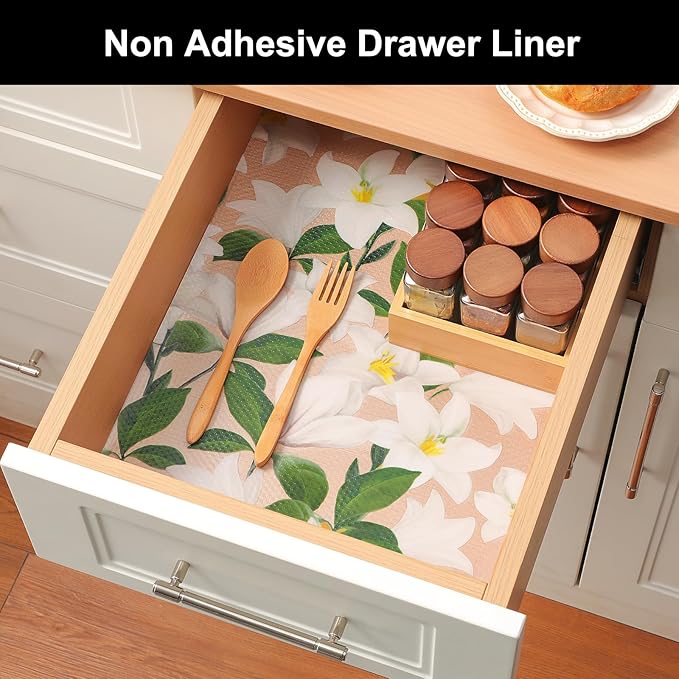 Cooyes Shelf Liner – Premium Non-Adhesive Cabinet & Drawer Liner for Kitchen – Waterproof Shelf Paper with Modern Pattern – Durable EVA Cabinet Mat – Easy to Cut （24" W x 360" L）