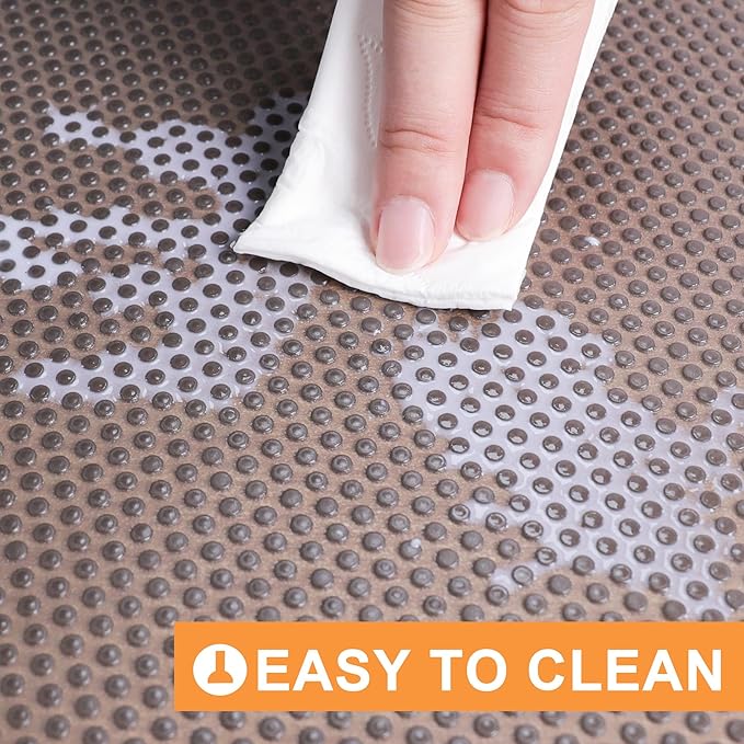 FLPMIX Kitchen Cabinet Shelf Liner: 22" x 300" Clear Waterproof Under Sink Mat - Translucent Grey Non-Adhesive Large Drawer Liner for Pantry Bathroom Cupboard