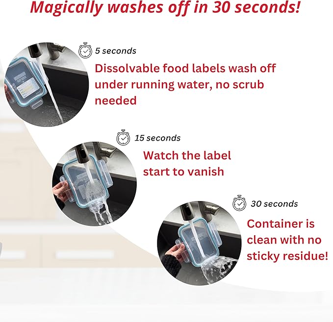 ATL Direct 2x3 Dissolvable Food Labels, 250 Label Stickers, Bottle Labels for Storage Bins, Sticker Labels for Food containers, (250, Blank)