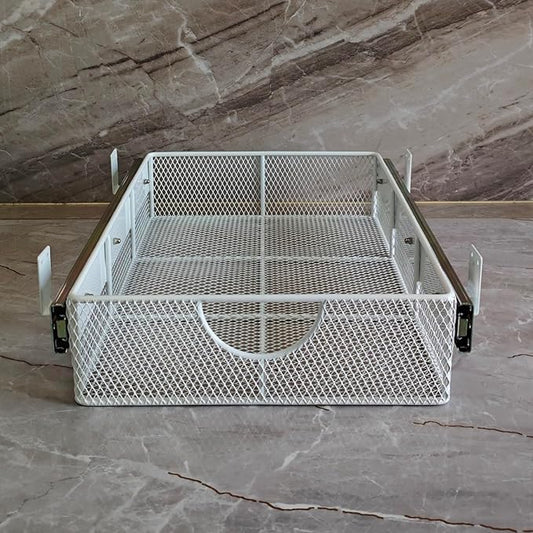 Pull Out Closet Drawer for Clothes | Sliding Wire Basket for Wardrobe Cabinets | Roll Out Storage Organizer | Side Mounting | for Home, Kitchen,Pantry