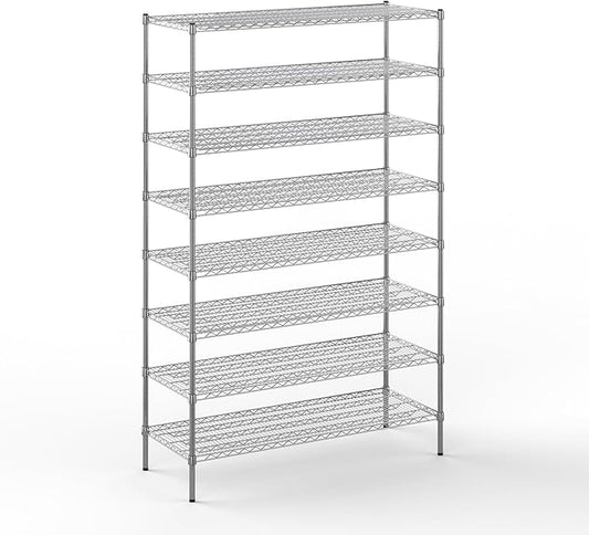 21" Deep x 54" Wide x 86" Height Wire Shelving Kit | 8-Tier | NSF Commercial Storage Rack Unit
