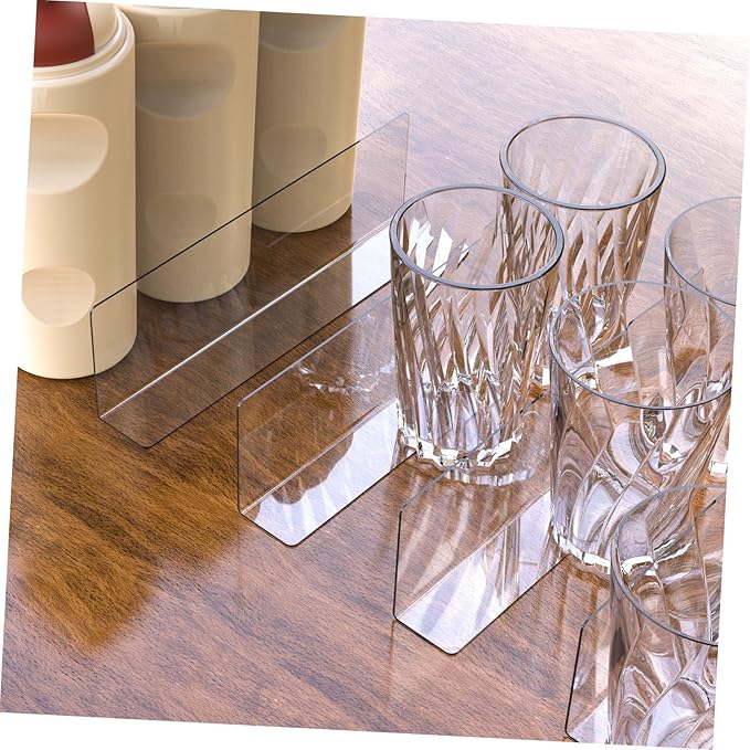 10pcs Commodity Divider Plastic Storage Shelves Clear Shelf Retail Holders L- Shaped Side Divider Shelf for Fridge Bookshelf Acrylic