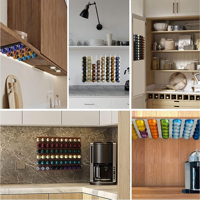 CHICIRIS Coffee Pod Holder - Wall Mount & Counter Top Organizer for Coffee Capsules