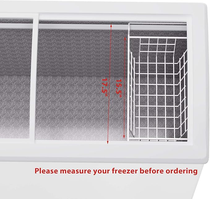 blitzlabs Chest Freezer Organizer Bins, Deep Freezer Basket Storage Wire Metal Hanging Baskets 17.5inch 2Packs