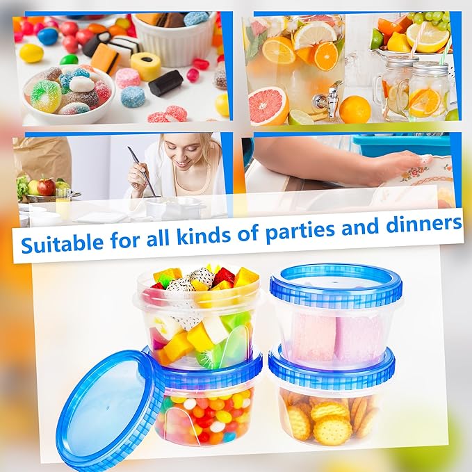 Conagel 18 Pack 16 oz Freezer Storage Containers with Screw Lids Plastic Leakproof Stackable Clear Storage Containers for Food Soup Fruit Oats