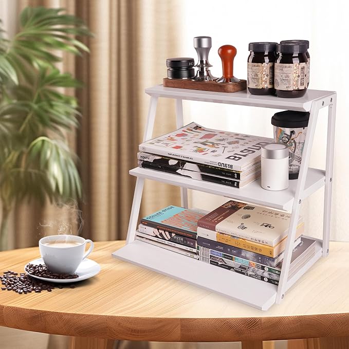WWN 3 Tier White Candy Display - Snack holder with snack holder - Display Stand for Vendors- Cupcake display stand –Tabletop Shop Retail Display (WHITE)