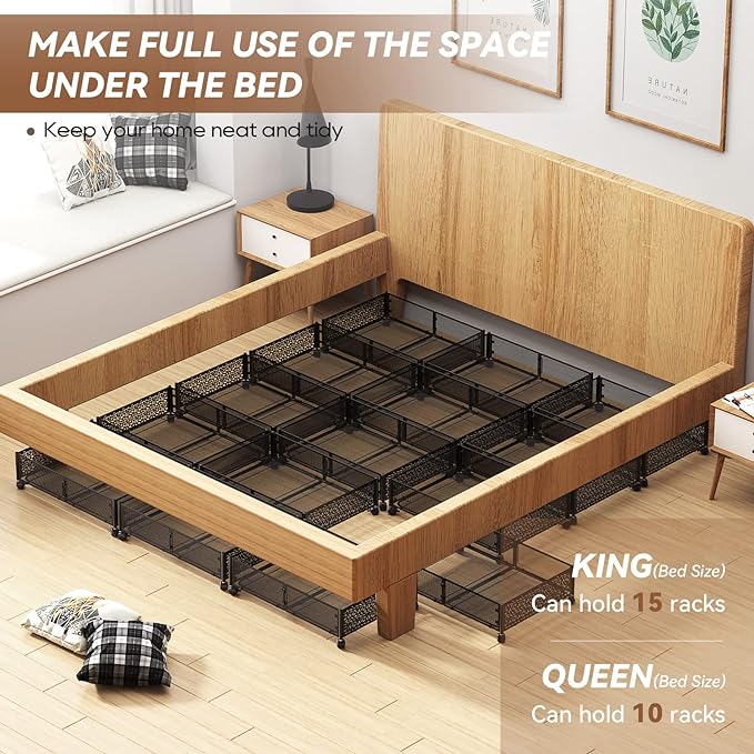 Under Bed Storage, Under the Bed Storage Containers with Wheels, Under Bed Shoe Storage Organizer Drawer for Bedroom Clothes Shoes Blankets -4Pack