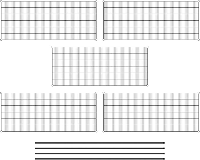 Commercial NSF Listed Black Epoxy Stationary Wire Shelving Kit 30" x 72" x 96", with 5 Shelves Perfect for Warehouse, Walk-in Refrigerator, Freezer, Grocery Store, Restaurant, Dishroom