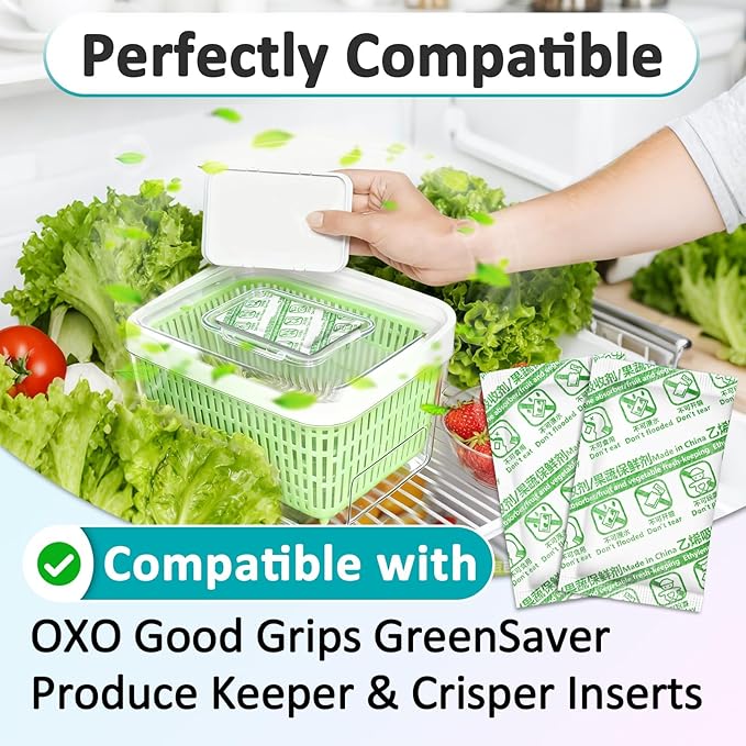35 Pcs Carbon Filter Refills Compatible with OXO GreenSaver Produce Keepers and Crisper Inserts, Activated Carbon to Keep Fruits Fresh, Also for Bluapple Produce Saver Balls and Other Produce Savers