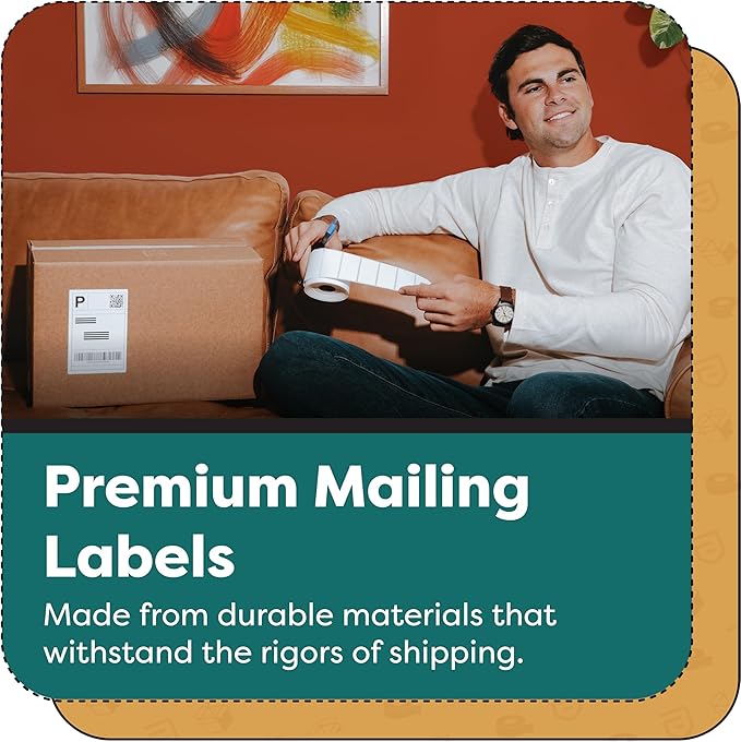 Aegis Adhesives - 2 ¼” X 1 ¼” Direct Thermal Labels for Barcodes, Address, Perforated & Compatible with Rollo, Zebra, & Other Desktop Label Printers (12 Rolls, 1000/Roll)