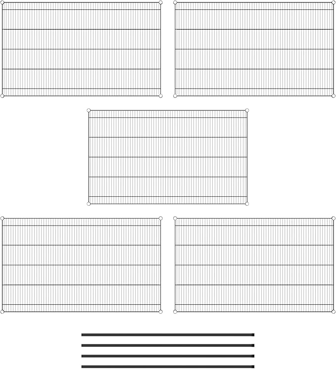 Commercial NSF Listed Black Epoxy Stationary Wire Shelving Kit 36" x 60" x 64", with 5 Shelves Perfect for Warehouse, Walk-in Refrigerator, Freezer, Grocery Store, Restaurant, Dishroom