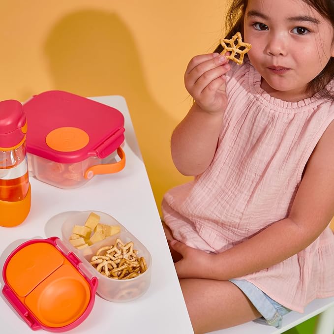 b.box Snack Box 2-Pack - Leak Proof Mini Bento Box for Kids & Toddlers, 2 Compartment Snack Containers, Dishwasher Safe, BPA-Free, PFAS-Free, Ages 4mo+, 1 3/4 Cup Each (Ocean Breeze + Emerald Forest)
