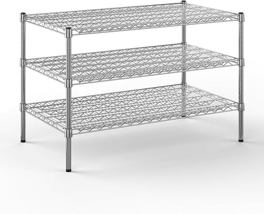 24" Deep x 42" Wide x 27" Height Wire Shelving Kit | 3-Tier | NSF Commercial Storage Rack Unit