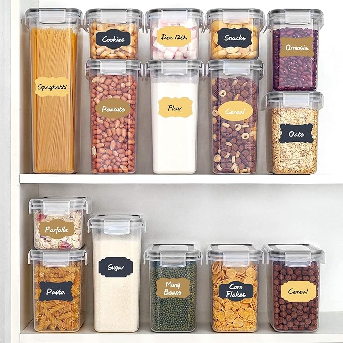 108pcs Colored Chalkboard Sticker Labels for Jars,Waterproof Removable Write-on Labels for Organizing Your Food Containers Mason Jars Spice Bottles Cannings Canisters Storage Bins,2 Markers Included