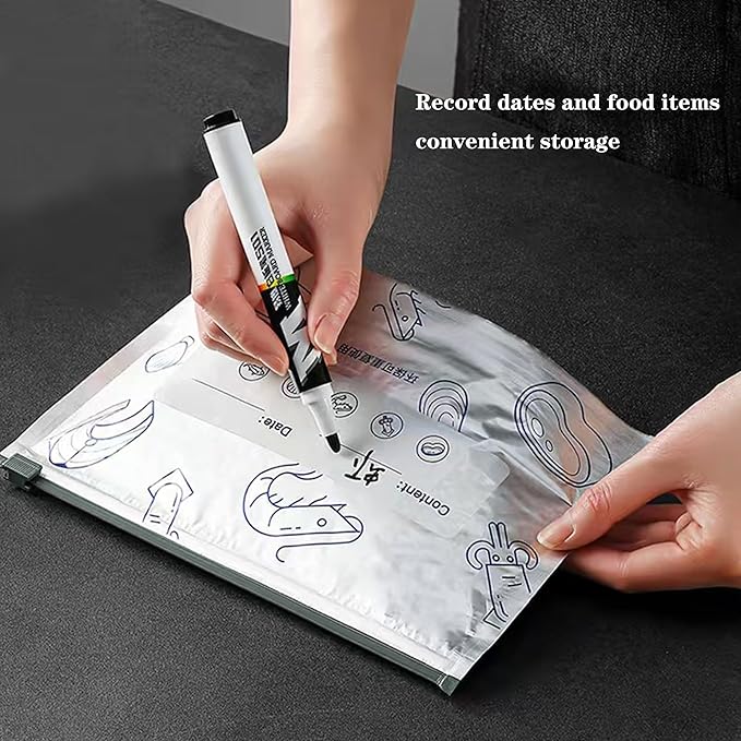 Reusable Aluminum Foil Sealable Storage Bags - 30PCS Reusable Aluminum Foil Freezer Bags - Stand Up Foil Sealable Bags with Zip Lock for Vegetable Fruit Meat